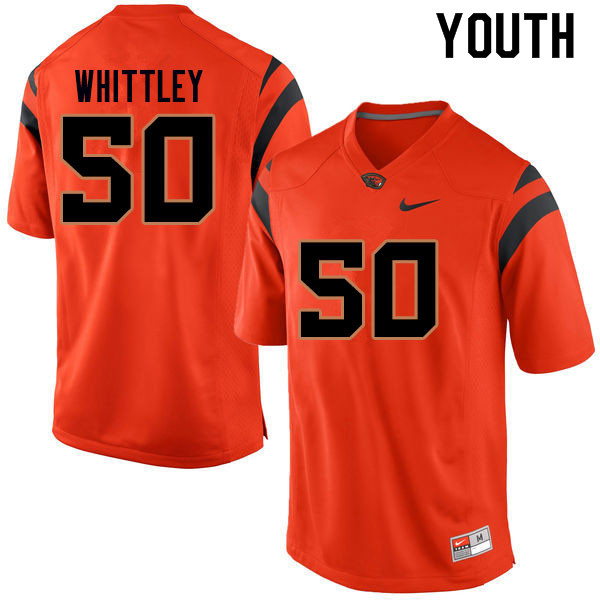 Youth #50 Jordan Whittley Oregon State Beavers College Football Jerseys Sale-Orange - Click Image to Close